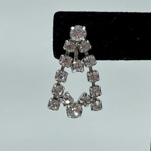Jay Flex Sterling Vintage Rhinestone Screwback Earrings
